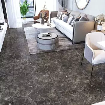 VEELIKE Marble Style Напольная плитка Лист для ремонта пола Черный 30 см x 30 см Упаковка из 12 напольных плиток Просто поместите его Ремонтный коврик для ремонта пола темно-серого