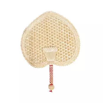 Веер из натуральной соломы с кисточками ручной работы в винтажном азиатском стиле, веер из ротанга, украшение в подарок на летнюю свадьбу Round