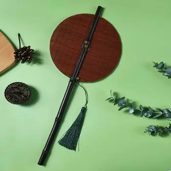 Веер на пояс из бамбука в китайском стиле, складной веер ручной работы, антикварный складной веер для дома style B