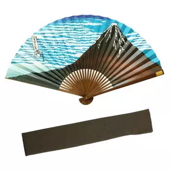 Веер Набор вееров с Magic Red Fuji [Osaka Choseido] Веер, мужской, модный, деловой, сумка, держатель, носовой платок, веер,