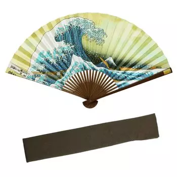 Веер Набор вееров с Magic Wave [Osaka Choseido] Веер, мужской, модный, деловой, сумка, держатель, носовой платок, веер,