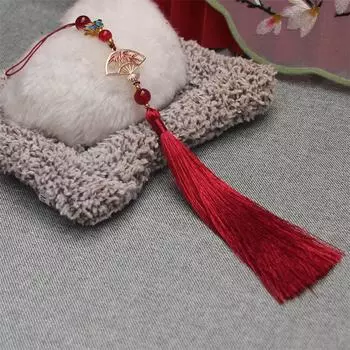 Веер с ледяной нитью, подвесная кисточка, антикварное украшение в стиле ханьфу, кисточка, прессованная планка в этническом стиле, украшение для дома