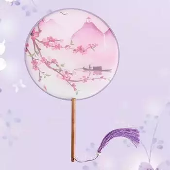Веер с вышивкой в китайском стиле с подвеской Шелковый веер Классический веер в китайском стиле Домашний декор 1