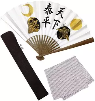 Веер Стильная деловая сумка для веера с держателем для веера и носовым платком Tokugawa Sengoku Tenka Taihei [Osaka Choseido] Мужская белый