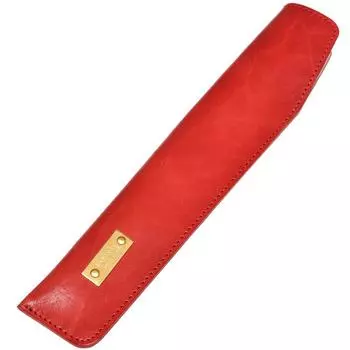 Веер Веер из натуральной кожи химэдзи [TAVARAT] Чехол, держатель, Япония, размеры 7,5, кожа, (красный) красный