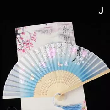Веер в китайском стиле, складной, ручной, цветочный веер, реквизит для фотосессий для женщин