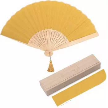 Веерная сумка Shoroku Koeda Paulownia, дневное летнее использование [Nishikawa Shoten] Веер, коробка, в комплекте, подарок матери, Sensu, (Мимоза)