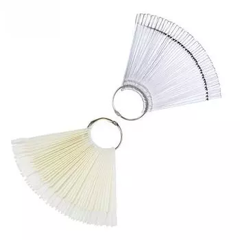 Веерообразная демонстрационная доска для дизайна ногтей - 50 цветов 50 color fan color card прозрачный