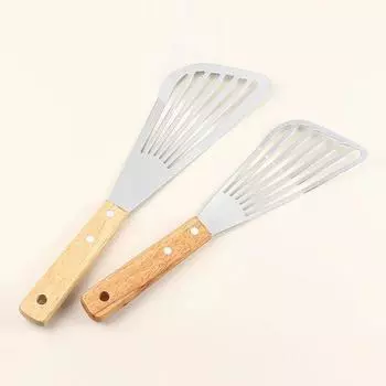 Веерообразная лопатка для жарки рыбы из нержавеющей стали, переворачивающая лопатка для жарки, лопатка для рыбы с прорезями, стейк 26.2*7cm