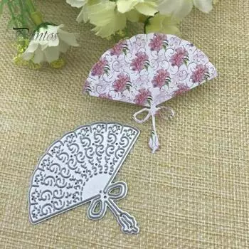 Веерообразный трафарет для резки, DIY ремесло, скрапбукинг, тиснение, декор для карт серебряный