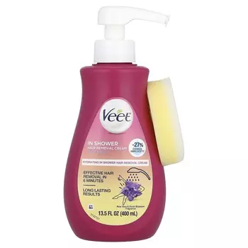 Veet, Крем для удаления волос в душе, алоэ вера и цветки фиалки, 13,5 жидких унций (400 мл)