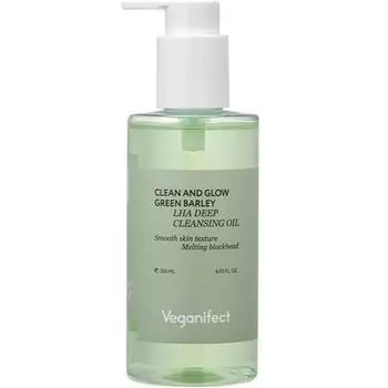 Vegan Effect Clean & Glow Blue Barley LHA-поры Глубоко очищающее масло, 205мл, 1 Известная корейская косметика, популярные продукты