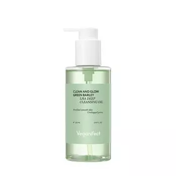 VEGANIFECT Clean And Glow Очищающий гель LHA с зеленым ячменем 205 мл Foam Cleanser