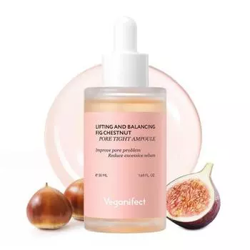 Veganifect Подтягивающая и балансирующая ампула с экстрактом инжира и каштана для сужения пор 50 мл