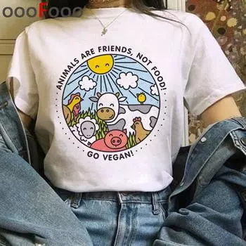 Веганские футболки, топы, футболки женские, повседневные футболки в стиле гранж, топы, футболки с рисунком в стиле Харадзюку S чёрный