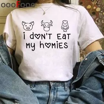 Веганские футболки, топы, футболки женские, повседневные футболки в стиле гранж, топы, футболки с рисунком в стиле Харадзюку S чёрный