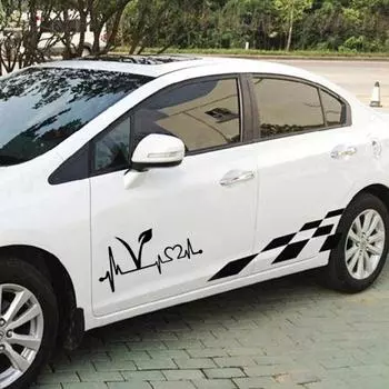 Веганские вегетарианские наклейки для стайлинга автомобилей Heartbeat Lifeline, наклейки для автомобиля, декор белый