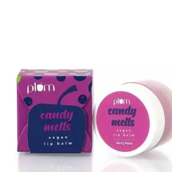Веганский бальзам для губ Plum Candy Melts | Ягодный пир | Натуральный SPF с витамином А | Питание и защита | Прозрачный тон | 12 г