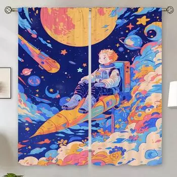 Vegetable Baby Modern Living Room Curtains 2024 Window Roller Curtains for Living Room 2 Elegant Pieces Shade Curtain Tiebacks W50xH70cmx2pcs-CL