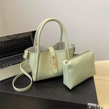 Сумка-ведро для овощей, женская, весна 2024, новая модная сумка для поездок на работу, текстурированная, портативная сумка-мессенджер чёрный