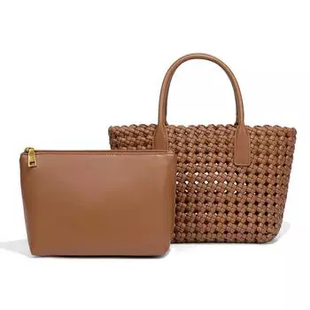 Vegetable Basket Women s Bag, Hand-woven Bag, Windmill Knot Handbag, Fashionable and Versatile Mother and Child Tote Bag