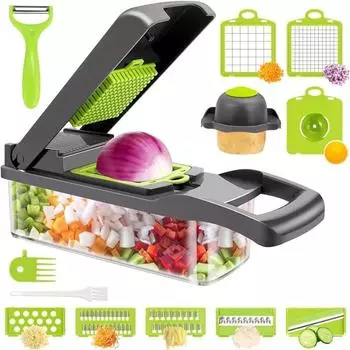 Vegetable Chopper Slicer Dicer Onion Chopper Food Chopper Cutter Veggie Eggs Storage Container for Tomato Potato Carrot Salad