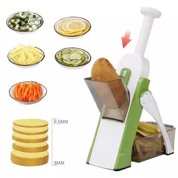 Vegetable Cutter, Food Chopper, Dicer Fruit, French Fry, SS 420 ABS AS,Mandoline Slicer, Kitchen Accessories,Home Gadgets, JS001 зелёный