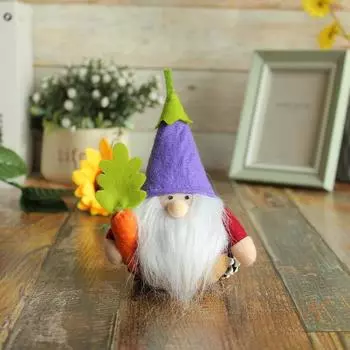 Vegetable Doll Pendant Creative Hug Vegetable Elf Old Man Hanging Ornament Window Decoration Supplies G2-34 Purple Hat Carrot (10 * 5 * 16cm)