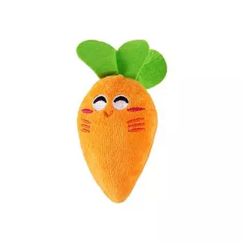 Vegetable series cat pet toys, orange carrot plush sounding fruit dog toys 15*7.5cm(032215)