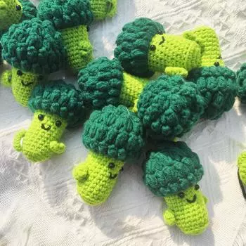 Vegetable Set Hand-crochet Fun Positive Energy Vegetable Fruit Knitting Decoration Handiwork Cr T9U7 Broccoli-1pcs