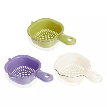 Veggie Washing Basin Vegetable Filter Basket Practical Drain Basket with Handle for Strawberry Grapes Cherry Mixed Fruits Dorm фиолетовый