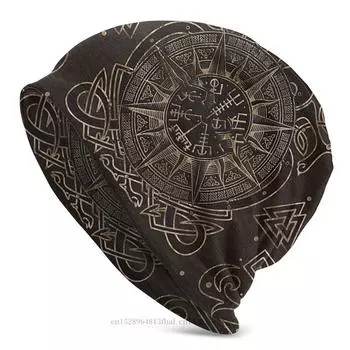 Vegvisir Компас викингов с орнаментом капота Homme модная вязаная шапка скандинавской мифологии Skullies шапочки шапки для женщин унисекс хлопковые шапки One Size