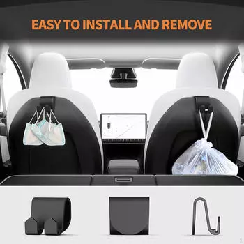 Vehicle Seat Back Hooks Bag Holder Interior Accessories Purse Storage for Model x Y S, Sturdy
