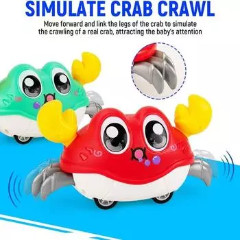 Vehicles Crawling Crab Baby Toy Inertial Press Return Toy Cars Creative Gifts красный
