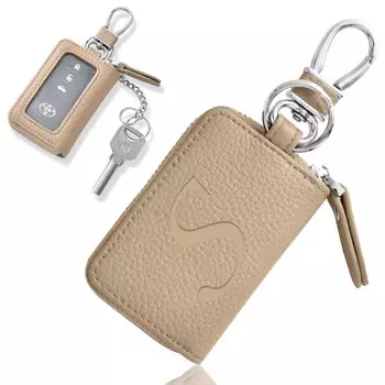 VEISEN Чехол для смарт-ключа для мужчин и прозрачный ключ Initial Микрофибра Кожа Автомобиль Один Интерьер Модный и простой Женщины, Тисненый, Окно, Держатель, Чехол,