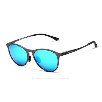 VEITHDIA алюминиево-магниевые солнцезащитные очки с поляризационными линзами, винтажные аксессуары для очков для мужчин/женщин 6625 серый