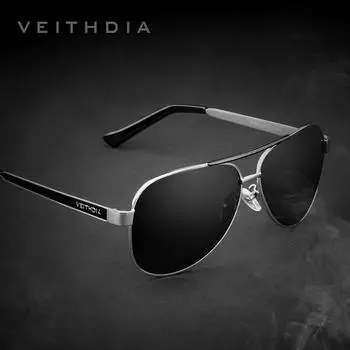 VEITHDIA классические брендовые мужские солнцезащитные очки из нержавеющей стали с поляризационными зелеными линзами, солнцезащитные очки, аксессуары для мужчин 3152 золотой