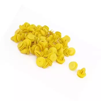 VekAuto 50pcs Plastic Rivets Trim Fastener Clips 8mm x 11mm x 16mm Universal for Car Plastic Yellow 8mm