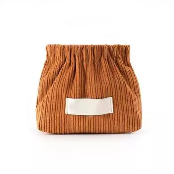 Вельветовая эластичная резинка для волос Органайзер Симпатичная дорожная косметичка для женщин (коричневый) #