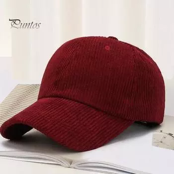 Вельветовая бейсбольная кепка с большими полями, плотная полосатая текстура, кепка с козырьком, однотонная, регулируемая окружность, походная, дорожная, для шопинга синий