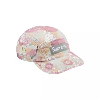 Вельветовая кепка Supreme с карманами и цветочным принтом 24SS -