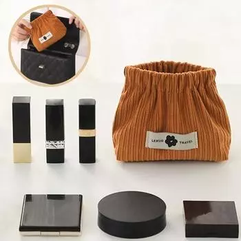 Вельветовая косметичка Большая вместительная косметичкаУдобная косметичка для хранения косметички свежего воздуха