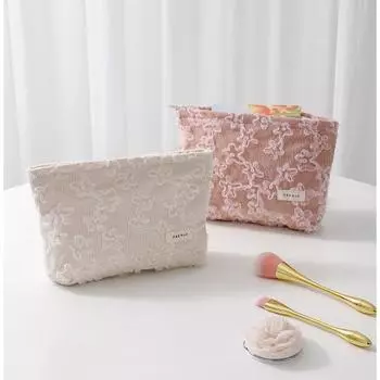 Вельветовая кружевная трехмерная вышитая косметичка Женская косметичка Женская косметичка Клатч Косметичка Чехол Дорожный органайзер