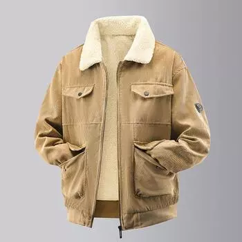 Вельветовая куртка Мужская хлопковая куртка Мужская утолщенная куртка из овечьего бархата Зимняя куртка Нового стиля S