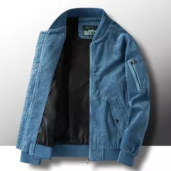 Вельветовая куртка Мужская хлопковая куртка с лацканами Повседневная куртка M хаки