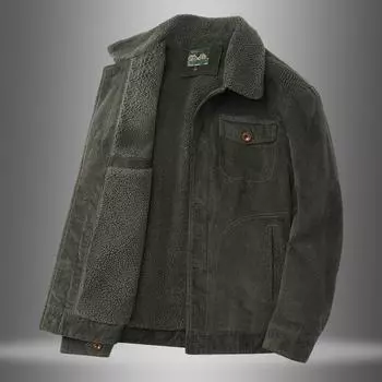 Вельветовая куртка, мужская осенне-зимняя свободная бархатная куртка Wild Plus, мужские деловые повседневные костюмы