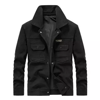 Вельветовая куртка мужская осенняя новая мода среднего возраста с лацканами повседневное осеннее пальто M