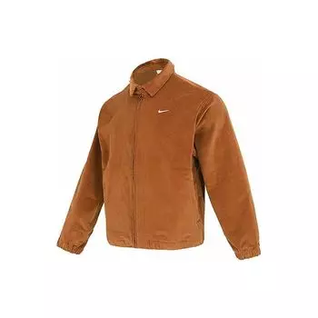 Вельветовая куртка с вышитым логотипом Nike на молнии и отложным воротником Мужские куртки коричневого цвета DX9071-270 M