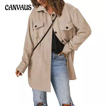 Вельветовая куртка женская зимняя однотонная однобортная повседневная твидовая куртка с лацканами S зелёный