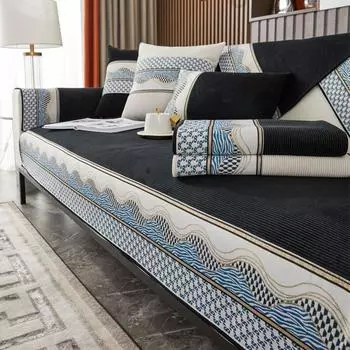 Вельветовая нескользящая диванная подушка Four Seasons, универсальный чехол для дивана для гостиной, простая спинка, подлокотник, мебельная бархатная подушка 70x70